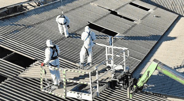 preparación sustitución de cubietas retirada de amianto insolen